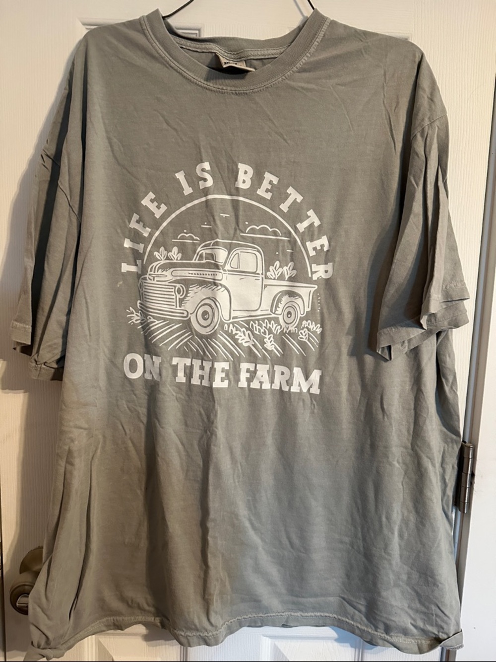 Life Is Better On The Farm Graphic Tee - Sage Green 2XL